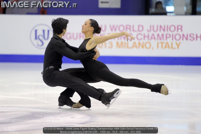 2013-03-03 Milano - World Junior Figure Skating Championships 4484 Sofia Sorza-Francesco Fioretti ITA.jpg